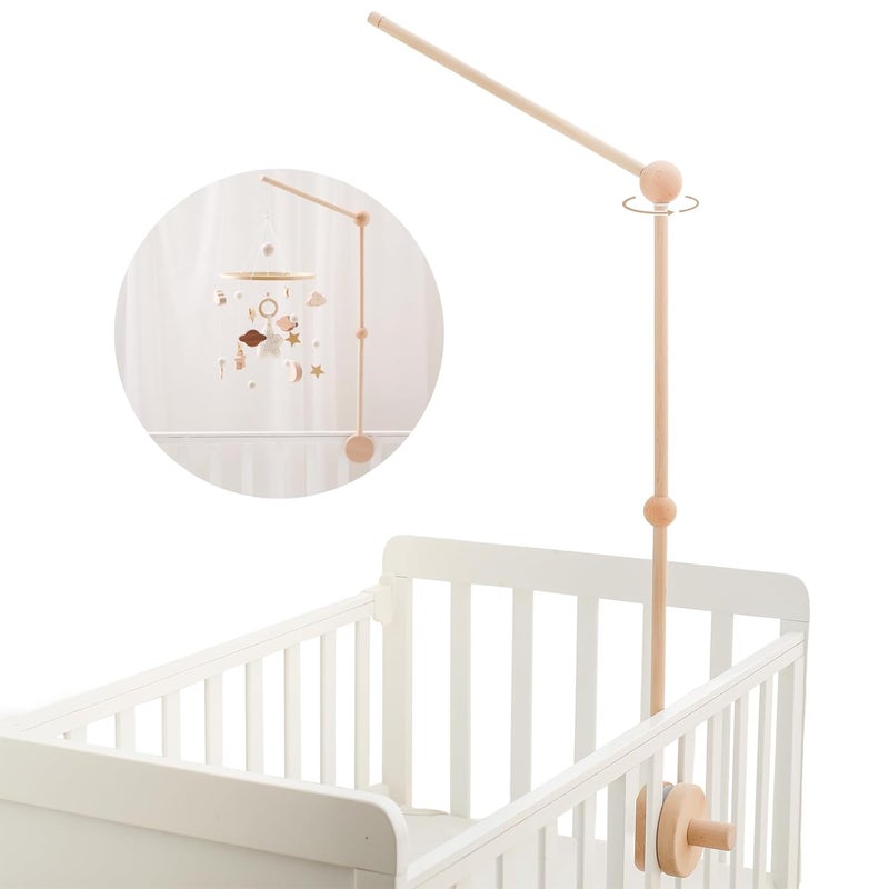 let's make Baby Crib Mobile Arm - 36 Inch Wooden Mobile Arm Upgraded Adjustable Mobile Holder for Crib Mobile Hanger Baby Crib Attachment Nursery Decor - Image 1